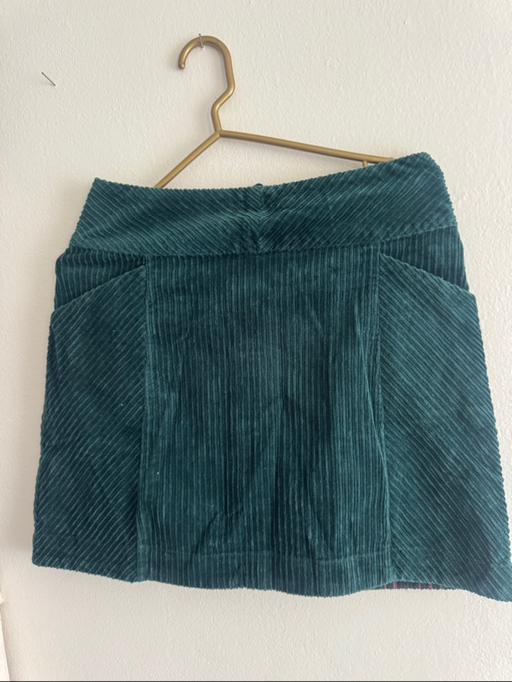 Maeve by Anthropologie  Teal Corduroy Panel Mini Skirt